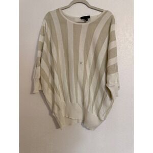 Lane Bryant Womens 22/24 Striped Metallic‎ Dolman Sleeve Knit Top Sweater